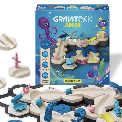 Ravensburger GraviTrax Junior Starter Set - My Ocean - 58-Piece Marble Run Game - Fun and Educational Preschool Marble Construction - STEM-Friendly, Interactive Learning - Kids Age 3 and Older