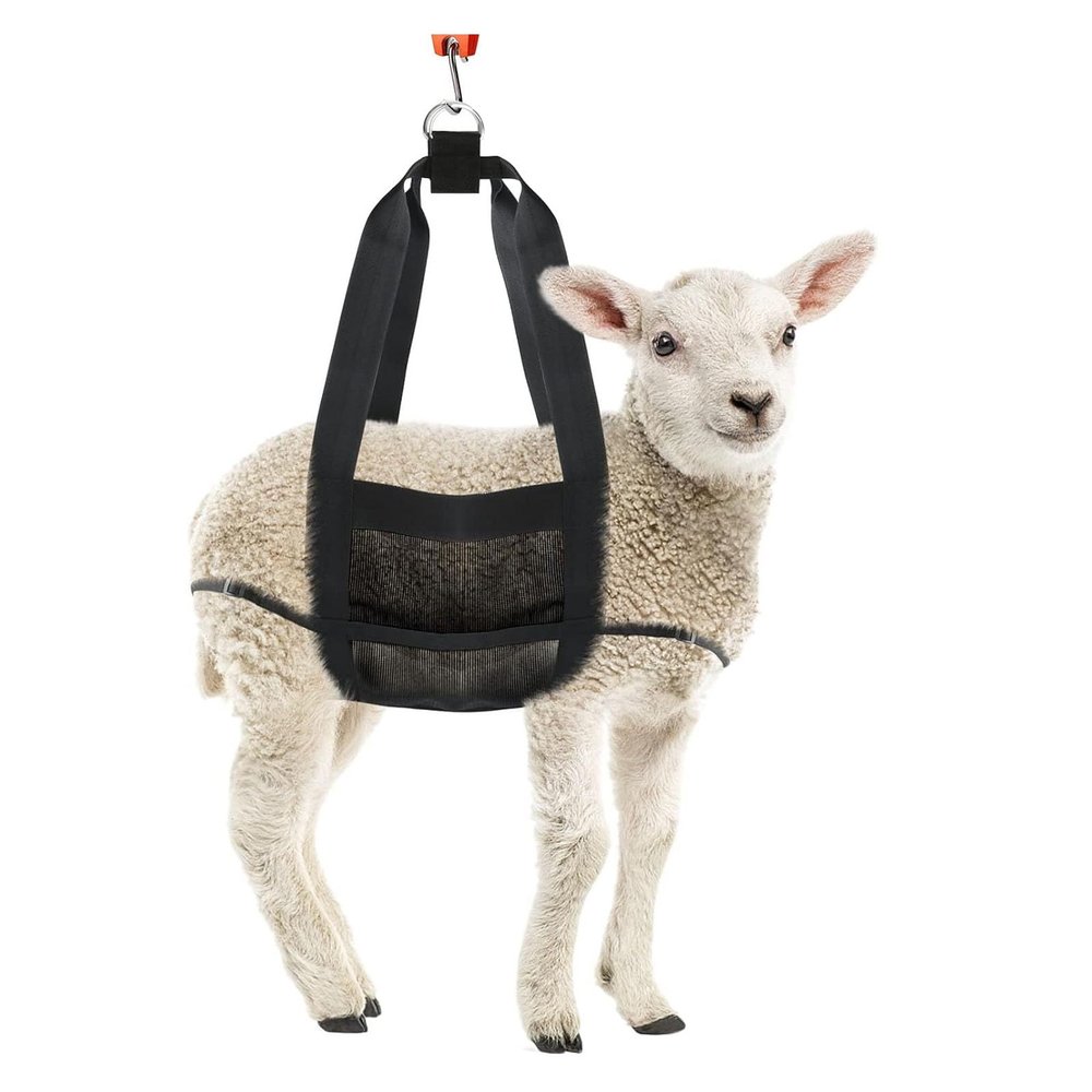 Calf Sling for Weighing Animals, Newborn Livestock Calf Scale Hanging Weight Scale Sling with Adjustment Strap, for Weighing Calves Lambs Goats