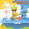 21" H Play Sink with Running Water, 4-in-1 Kids Kitchen Sink Toy with Electric Faucet, Mini Water Table with Detachable Legs, Fishing Game, Pretend Play Dishwasher Gift Set for Boys & Girls(Blue) view 2