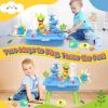 21" H Play Sink with Running Water, 4-in-1 Kids Kitchen Sink Toy with Electric Faucet, Mini Water Table with Detachable Legs, Fishing Game, Pretend Play Dishwasher Gift Set for Boys & Girls(Blue) view 3