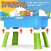 21" H Play Sink with Running Water, 4-in-1 Kids Kitchen Sink Toy with Electric Faucet, Mini Water Table with Detachable Legs, Fishing Game, Pretend Play Dishwasher Gift Set for Boys & Girls(Blue) view 4