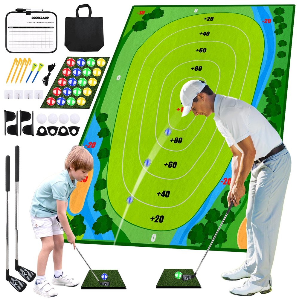 AETISY Golf Chipping Game, 50pcs Golf Set for Kids, Indoor Outdoor Golf Games for Kids & Adults, Family Fun Backyard Golf Practice Set Gifts for Birthdays & Holidays