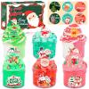 6 Pack Christmas Slime Kit, with 2 Butter Slime and 2 Cloud Slime and 2 Jelly Cube Crunchy Slime, Soft & Stretchy, Birthday Gifts for Kids, Christmas Party Favors for Girls and Boys view 1