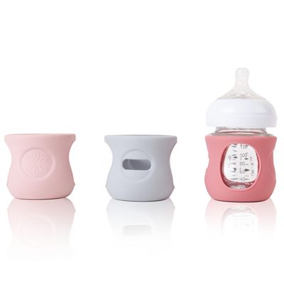 3 Pack Silicone Sleeve for Avent Natural Glass Baby Bottles, Compatible Philips Avent Glass Natural Baby Bottle 4oz