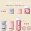 3 Pack Silicone Sleeve for Avent Natural Glass Baby Bottles, Compatible Philips Avent Glass Natural Baby Bottle 4oz view 2
