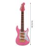 10cm Mini Electric Guitar Model, Miniature Pink Wooden Guitar with Storage Box, Realistic Musical Instrument, Dollhouse Ornament, Decoration for Home, Office and Desktop view 2