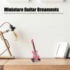 10cm Mini Electric Guitar Model, Miniature Pink Wooden Guitar with Storage Box, Realistic Musical Instrument, Dollhouse Ornament, Decoration for Home, Office and Desktop view 4