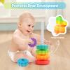 Riuja Baby Spinning Stacking Toys, 1-3 Rainbow Ring Stacker Montessori Toys for Babies, Sensory Toys for Toddlers, Christmas and Birthday Gifts Suitable for Boys and Girls (14 inches) view 4