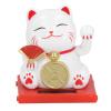 Solar Powered Lucky Cat, 2 Inch Waving Arm White Cat Set, Good Luck Charm, Luck and Fortune, Solar Waving Cat, Solar Energy Powered Car Dashboard Decor for Home Office (White) view 1