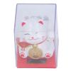 Solar Powered Lucky Cat, 2 Inch Waving Arm White Cat Set, Good Luck Charm, Luck and Fortune, Solar Waving Cat, Solar Energy Powered Car Dashboard Decor for Home Office (White) view 4