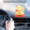 2inch Solar Lucky Fortune Cat, Solar Powered Lucky Cat Waving Arm with Clear Box, Prosperous Life Elegant, Lucky Cat Cute Decoration for Home Office Car Stores Dash Board Decor view 3