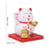 Solar Powered Cute Waving Cat, 3.1x3.1x3.5inch Money Lucky Figurine Solar Lucky Money Cat Ornament, Wealth Good Luck Fortune Shui Desk Decoration Car Decor for Home Office (White) view 4