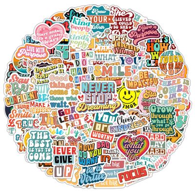 100 Pack Motivational Stickers, Positive Inspirational Decals, Teacher Rewards for Phone Cases Laptops Easter Basket Gifts, Study Groups, Water Bottle Stickers for Women Teens Kids Adults (Inspire)