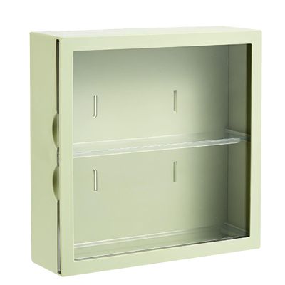 F&Y Wall Mounted Showcase Blind Box Figures Display Case Handicraft Storage Display Rack Dust Proof Doll Toy Storage Box (Avocado Green)