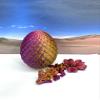 3D Printed Baby Dragon with Egg, Articulated Dragon, Articulated Clover, Crystal, Easter, Gemstone, Orchid, Rose, Woodland Baby Dragon, Fidget ADHD Toy BD001 (Clover, Red Purple Gold) view 1