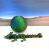 3D Printed Baby Dragon with Dragon Egg, Articulated Baby Dragon, Articulated Clover, Crystal, Easter, Gemstone, Orchid, Rose, Woodland Baby Dragon, Fidget ADHD Toy BD001(Woodland, Orange Blue Green) view 2