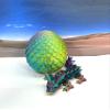 3D Printed Baby Dragon with Dragon Egg, Articulated Baby Dragon, Articulated Clover, Crystal, Easter, Gemstone, Orchid, Rose, Woodland Baby Dragon, Fidget ADHD Toy BD001 (Crystal, Red Yellow Blue) view 2