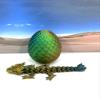 3D Printed Baby Dragon with Dragon Egg, Articulated Baby Dragon, Articulated Clover, Crystal, Easter, Gemstone, Orchid, Rose, Woodland Baby Dragon, Fidget ADHD Toy BD001 (Rose, Orange Blue Green) view 2