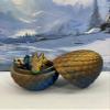 3D Printed Baby Dragon with Dragon Egg, Articulated Clover, Crystal, Easter, Rose, Gemstone, Orchid, Woodland Baby Dragon, Fidget ADHD Toy BD-Set-001 (Egg + Gemstone Baby Dragon, Orange Blue Green) view 3