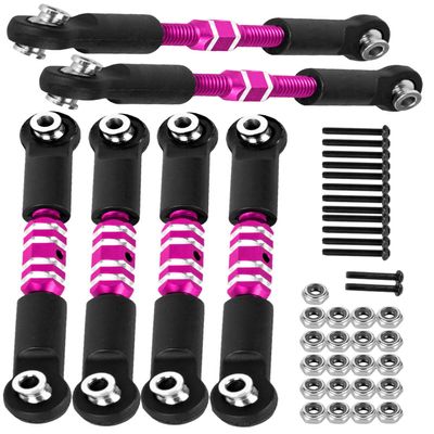 hopsupRC RC Aluminum Adjustable Turnbuckles Camber Links Toe Link Upgrades Part for 1/10 Senton/Granite/Vorteks 3S BLX(Mega 550).Alloy Adjustable Turnbuckles Hops Up.Pink(6PCS)