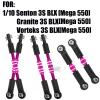 hopsupRC RC Aluminum Adjustable Turnbuckles Camber Links Toe Link Upgrades Part for 1/10 Senton/Granite/Vorteks 3S BLX(Mega 550).Alloy Adjustable Turnbuckles Hops Up.Pink(6PCS) view 2