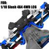 hopsupRC 7075 Aluminum C Hub Front Tie Rods with Stabilizer Upgrade Parts for 1/10 Slash 4X4 4WD LCG.Navy Blue view 2