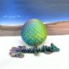 3D Printed Baby Dragon with Dragon Egg, Articulated Clover, Crystal, Easter, Rose, Gemstone, Orchid, Woodland Baby Dragon, Fidget ADHD Toy BD-Set-001 (Egg + Clover Baby Dragon, Red Yellow Blue) view 2