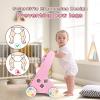 LOL-FUN Wooden Baby Walker for Girls with Wheels, Push Walker for Girl 12 Months, Pink Baby Push Toy for 1 Year Old Walking view 4
