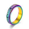 MMIUAEG Anxiety Ring for Women Men Hollow Moon Star Ring Titanium Stainless Steel Spinner Ring view 1