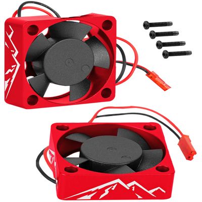hopsupRC Heatsink High Speed Motor Cooling Fan 28000RPM,30MM Heat Sink with 4.8-8.4V Cooling Fan Upgrades Part for 1/10 1/8 Brushless Motor RC Car 36 42 Series 3660 3650 3670 540 F540 550.Red