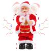 Gfilay Musical Dancing Santa Claus with Drum - Singing Santa Plush Toy for Christmas Decor and Xmas Gift view 1