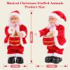 Gfilay Musical Dancing Santa Claus with Drum - Singing Santa Plush Toy for Christmas Decor and Xmas Gift view 4