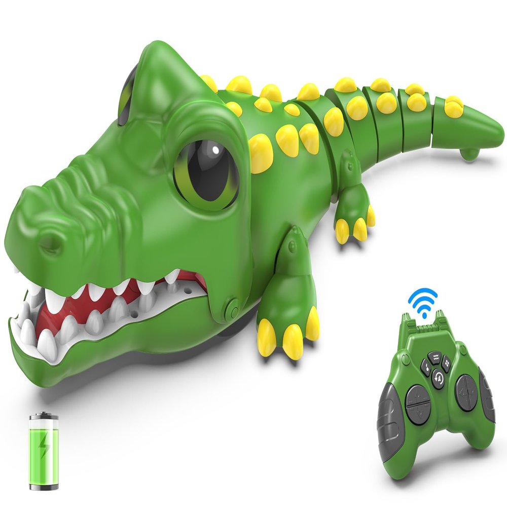 [2025 NEW] Remote Control Crocodile Robot Car | Rechargeable 2.4GHz RC Alligator Toy with Realistic Biting & Roaring Sounds, 3-in-1 Prank Game & Interactive Play, Fun Gift for Boys & Girls Ages 310