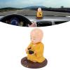Laughing Buddha Statue, Dashboard Decorations Funny Car Shaking Toy Little Monk Figurine Solar Toys Solar Dancing Figurines Chinese Little Buddha Car Dashboard Ornament view 2