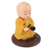 Laughing Buddha Statue, Dashboard Decorations Funny Car Shaking Toy Little Monk Figurine Solar Toys Solar Dancing Figurines Chinese Little Buddha Car Dashboard Ornament view 3