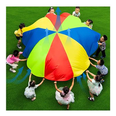ZMQJEQANBG Play Parachute Preschool Sensory Game, Nursery Physical Training Resistance Parachute Games, 10-100 People Teamwork Game(2m/6.5ft)
