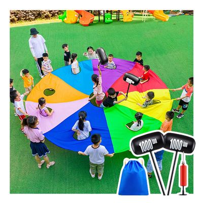 ZMQJEQANBG Play Parachute Outdoor Beach Game - Parachute Game, Parachute Games for Home/Nursery, School Sports Day Kits(3m/9.8ft)