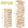 GOROCK Jumbo Tumble Tower,60pcs Large Classic Giant Indoor Outdoor Game for Kids and Family,Stack Over 5Ft Wooden Blocks Party Game at Backyard Lawn with Friends On Holiday view 2