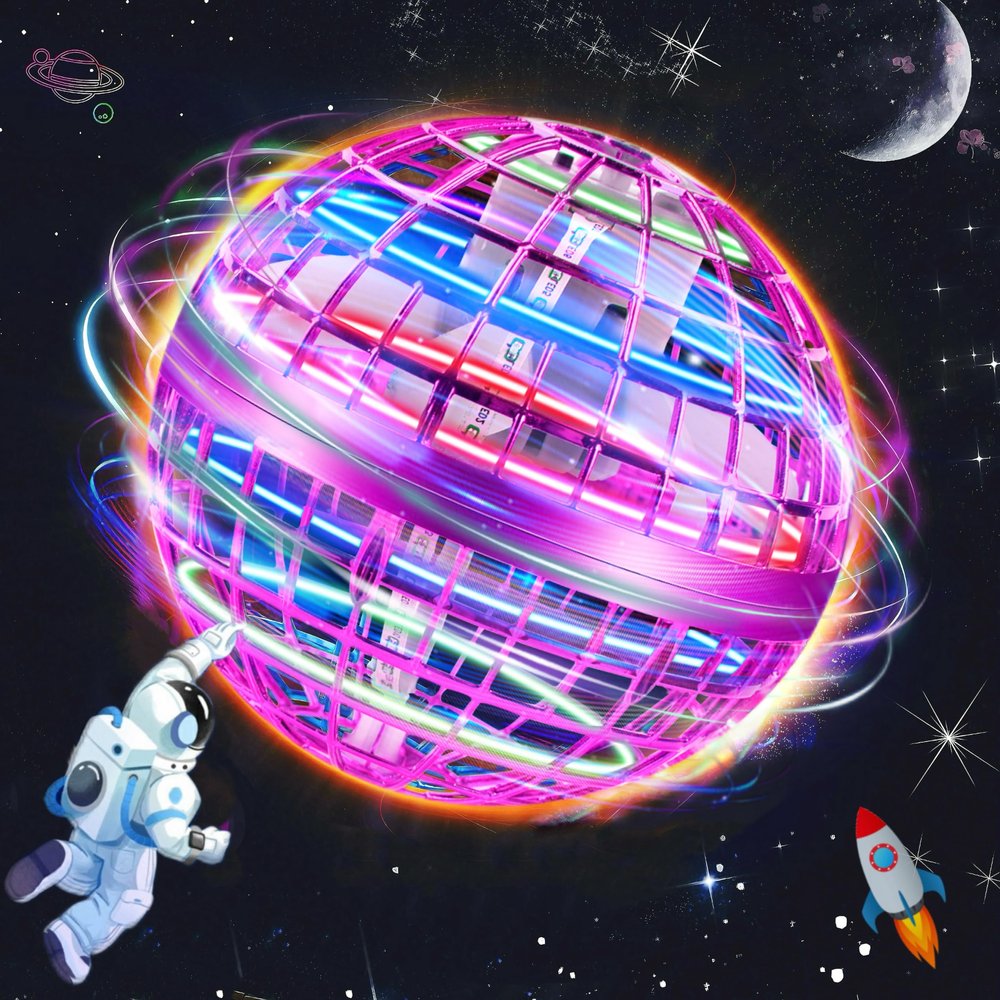 OKPOW Cosmic Fly Ball Boomerang Hover - 2025 Galaxy Ball Flying Orb Cosmic Flyball Toy with Colorful Lights USB Rechargeable Hand Controlled - Cool Stocking Stuffers for Kids Ages 612 Boys & Girls