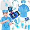 IVENRXIU Doctor Kit for Kids, 17 Pcs Medical Play Set with Bag and Dress Up Costume for Toddlers 3-5, Pretend Play Toys for Kids Boys and Girls, Halloween Christmas Birthday Gifts view 1