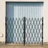 LOHISHILO Double Folding Security Gate, 5' H x 10' W Folding Door Gate, Iron Accordion Security Gate, Flexible Expanding Security Gate, 360 Rolling Barricade Gate, Scissor Gate or Door with Padlock view 3