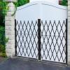 LOHISHILO Double Folding Security Gate, 5' H x 10' W Folding Door Gate, Iron Accordion Security Gate, Flexible Expanding Security Gate, 360 Rolling Barricade Gate, Scissor Gate or Door with Padlock view 4