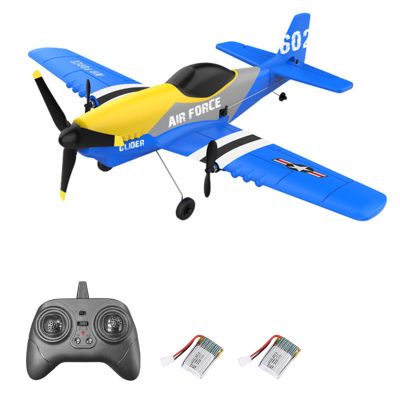 Dodoore RC Airplane RC Plane, 3 Channel Remote Control Airplane, 2.4GHz RC Glider Fighter for, EPP Foam RC Aircraft with 6-axis Gyro Stabilizer, 2 Batteries, Easy to Fly for Adults