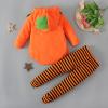 ZINTAOZT Baby Halloween Cosplay Costume Infant Boy Girl Long Sleeve Hooded Pumpkin Romper&Striped Pants Role Play 2Pcs Outfit (Standard, 18-24 Months, Orange B) view 4