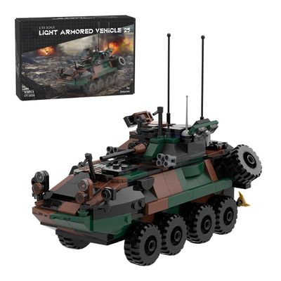 EnuoChbuild WW2 Military Tank Building Blocks, LAV-25 Infantry Fighting Vehicle Engineering Construction, Adult Collectible Model Tanks Kits to Build for Adult - 476 Pieces