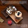 DAOYU All-Metal Vertical Dual-Cylinder Oneway Piston Steam Engine Model Semi-Circular Dynamically Balanced Crankshaft Educational Collectible Mechanical Model (RTR Version) view 4