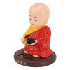 Laughing Buddha Statue, Dashboard Decorations Funny Car Shaking Toy Little Monk Figurine Solar Toys Solar Dancing Figurines Chinese Little Buddha Car Dashboard Ornament view 1