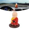 Laughing Buddha Statue, Dashboard Decorations Funny Car Shaking Toy Little Monk Figurine Solar Toys Solar Dancing Figurines Chinese Little Buddha Car Dashboard Ornament view 3