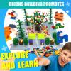 1900 Pieces Building Bricks, Building Bulks Blocks with 1 Packs 24x24 Studs Sticky Plates,400PCS Flowers and Tree/Grassland, Creative Toy Blocks Compatible with All Major Brands 14 Shape/18 Color view 2