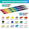 1900 Pieces Building Bricks, Building Bulks Blocks with 1 Packs 24x24 Studs Sticky Plates,400PCS Flowers and Tree/Grassland, Creative Toy Blocks Compatible with All Major Brands 14 Shape/18 Color view 3